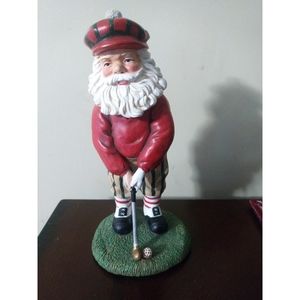 Golfing Santa Claus Figurine